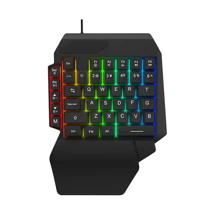 GK103S Single Hand Luminous Gaming Keyboard wired connectiongod throne left hand mechanical feel game